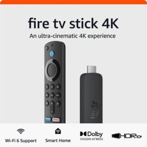 Amazon - Fire Tv Stick 4K Streaming Device, Includes Support For Wi-Fi 6, Dolby Vision/Atmos, Free & Live Tv - Blue Button
