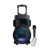 ArgomTech 8"SoundBash 78 BT Trolley Speaker with LED Lights - ARG-SP-4078BK