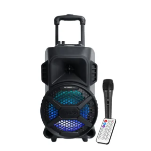 ArgomTech 8"SoundBash 78 BT Trolley Speaker with LED Lights - ARG-SP-4078BK