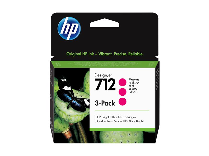 HP 712 - 3-pack - magenta - original - DesignJet - ink cartridge