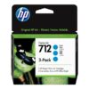 HP 712 - 3-pack - cyan - original - DesignJet - ink cartridge
