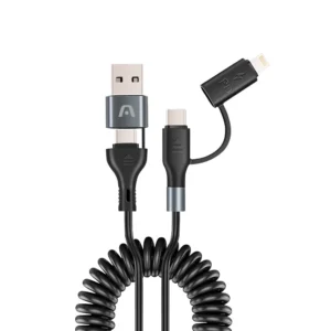 ArgomTech Cable 4-IN-1 60W Fast Charge & Sync Dura Coil 1.5M/6FT