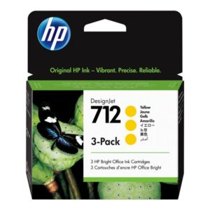 HP 712 - 3-pack - yellow - original - DesignJet - ink cartridge