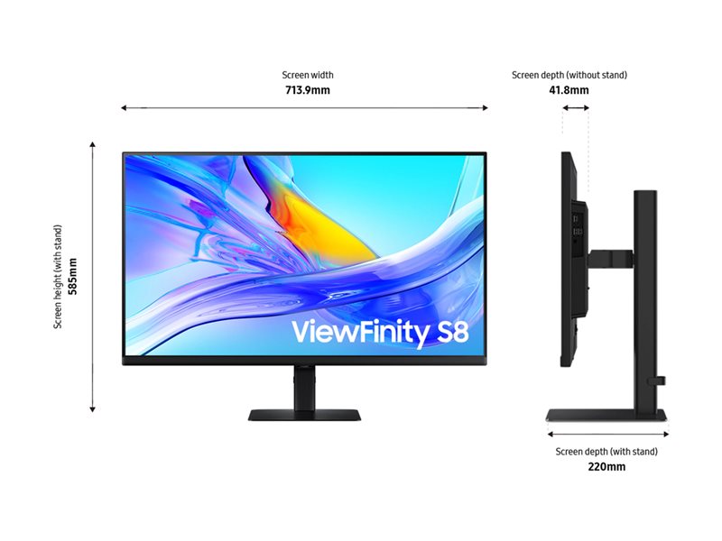 Samsung ViewFinity S8 S32D804UAN - S80UD Series - LED monitor - 4K - 32" - HDR