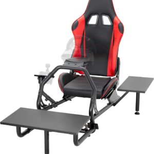 VIVO Racing Simulator Cockpit with TV Mount, Wheel Stand